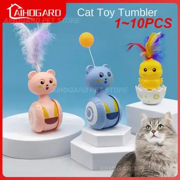 1-10 бр. Интерактивни играчки с пера за котки, забавни играчки за домашни животни, интерактивни играчки за котки, закачка играчки с перьевой пръчка, въртящи се