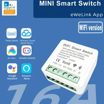 1/2/3/4 Начин за Мини eWeLink Wifi Smart Switch Подкрепа за Таймер за Управление на Безжичен Ключ е Съвместим Работи С Алекса Google Home Alice