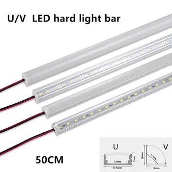 1-20 бр. led твърда лента DC12V 50 см 20 см SMD5730 36 светодиода U/V-образна форма на плосък led алуминиев канал твърда лента за вътрешно осветление