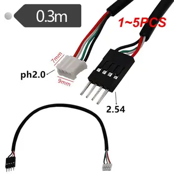 1 ~ 5ШТ дънната Платка на компютъра 9P към Micro USB към DuPont 2.54 мм 5Pin Кабел за предаване на данни DuPont USB към Micro USB Алуминиево фолио + тканая окото