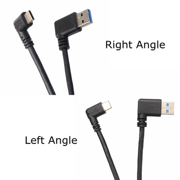 1 М. На 90 Градуса Наляво Под Прав Ъгъл USB 3.0 Type-A Включете към USB 3.1 Type-C Щекер за Синхронизация на данни USB Кабел за Зареждане на Xiaomi 4C/5 Huawei