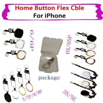 1 бр. бутон Home Гъвкав ключ за iPhone 6 6PLUS 6S 7 8 Plus Бутон за Връщане у Дома Гъвкав кабел Без пръстови отпечатъци Touch ID