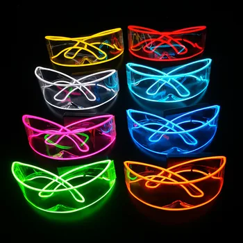 1 бр. диско-светещи led очила, очила с технология LED Прескочи, смешни очила, слънчеви очила за снимки, танци, бар на Halloween, Коледно парти
