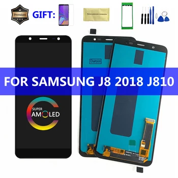 10 бр./лот търговия на Едро с LCD екран със сензорен цифрователем за Samsung Galaxy J8 2018 J810 SM-J810F J810G J810Y J810GF J810M Дисплей