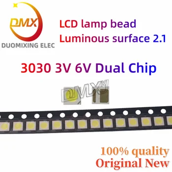 100-1000 бр./лот LCD телевизор високо качество с подсветка Led лампа от мъниста 3030 3 2 W 6 В светоизлучающая повърхност 2,1 студен бял двоен чип