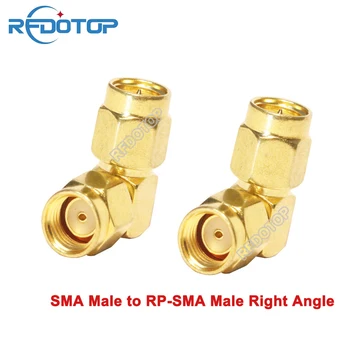 100 бр./лот SMA plug до штекеру RP-SMA десен ъгъл за антена WiFi антена Raido към SMA SMA RF коаксиален адаптер на едро