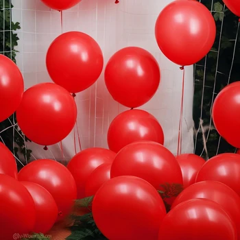 100шт Комплект от 12 Инчови Червени латексови балони на рожден Ден, за парти, по повод рождения Ден на Латексови балони За парти балони за партита Латексный балон