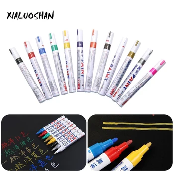 12 Цветни маркери химикалки, дръжка за маслената живопис, Водоустойчив несъемная гума, Автомобилно колело, дръжки за нанасяне на графити, Цветни маркери за рисуване