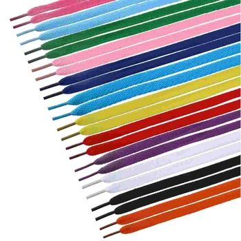 12 Чифта сменяеми цветни дантели на равна подметка, широк ремък за спортни обувки, маратонки (разноцветни)