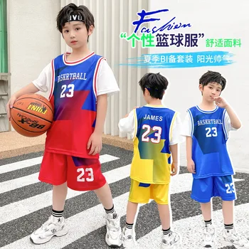 120-170 см, комплекти дрехи за момчета от 2 теми, Лятна детска баскетболна униформи, Спортни костюми за момчета, за деца-тийнейджъри, спортен костюм