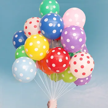 15шт Разноцветни 12-инчов латексови балони грах синьо-розов цвят, с гелиевым топка Вълна Point Сватбен Детски Душ Декор за парти по случай рождения Ден