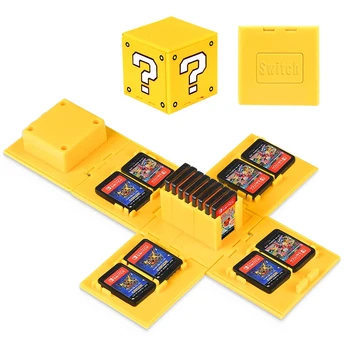 16 Слотове Сгъване Карти игра Cube Box, за да Преминете Слот за Карти Преносима Кутия За Събиране на Switch / Lite / OLED Кутия За Съхранение на Карти игра