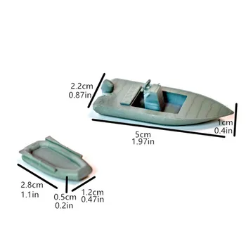 2 бр./лот Модел на влака 1 87HO Архитектурната сцена Пясъчен маса Жп периферия Високоскоростен катер Гумена лодка