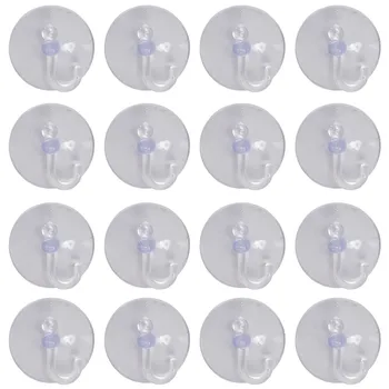 20 Х нещастници Прозрачни пластмасови чаши с метални куки Украса за прозорци Издънка за шкаф Е идеален за окачване коледна украса