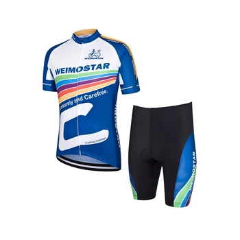 2016 Спортно облекло Потници за планински велосипеди, комплекти за кратко, синя велосипедна дрехи с къс ръкав, костюми, велосипедна фланелка, мъжки летни дрехи