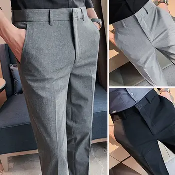 2023 Мъжки Панталони Обикновена Панталони За Краката Тънки Дишащи Удобни и Висококачествени Мъжки Нови Маркови Панталони За бизнес Костюм P196