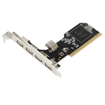 2X PCI към USB2.0 Карта за разширяване на Тенис на PCI КЪМ 5 USB2.0 480 Mbit/s концентратор Карта адаптер за разширяване на чип NEC
