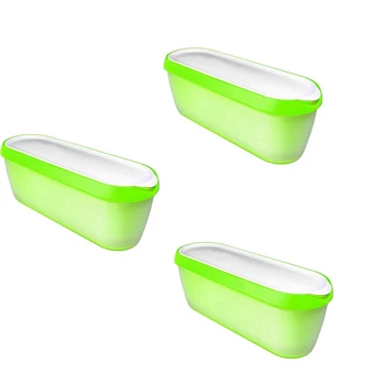 3 контейнера за сладолед за еднократна употреба във фризера (зелени)