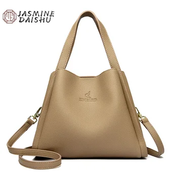 3 слой женствена чанта за жени 2024 Нови луксозни чанти от Висококачествена естествена Кожа женствена Чанта През рамо Дамски чанти през рамо
