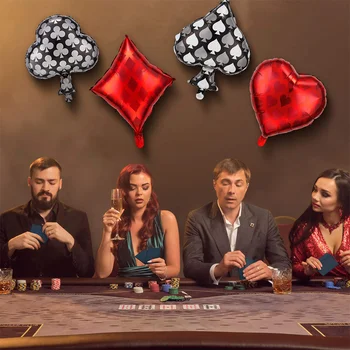 4 бр. Въздушни балони за тематични партита в казино в Лас Вегас, покер събития рожден ден в казино
