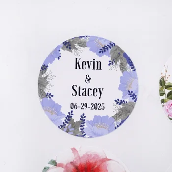 4 см Сватбен цветен дизайн Кръгли етикети 