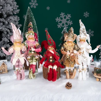 45 см Елф Момче Кукла Играчка Клоун Коледна Декорация Висулка за Дома интериор Елф Подвесное Украса Навидад Нова Година най-Добрите Подаръци За Деца