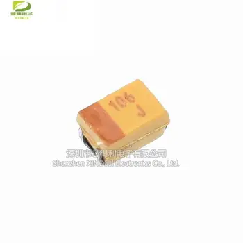 50 бр./ЛОТ SMD танталовый кондензатор 106J 10 ICF 6,3 В P-type 0805/2012 жълто с полярност