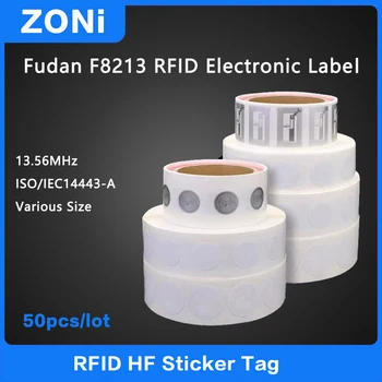 50ШТ RFID HF Книжен Етикет с покритие ISO14443A 13,56 Mhz RFID NFC Стикер на Етикета Е-издател Високо Качество