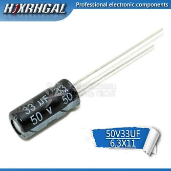 50шт 50V 33UF Алуминиеви електролитни кондензатори 33uF 50V 6.3*11 Електролитни кондензатори hjxrhgal