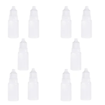 5шт бутилки-пипети с капацитет от 10 мл, празни бутилки за очни капки, краен за изплакване на очите (бяла)