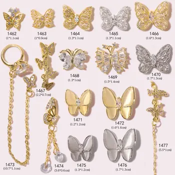 5шт висулка във формата на пеперуда, рафтинг, цирконий, кристали за дизайн на ноктите, бижута за нокти, скъпоценни камъни, планински кристал, аксесоари за нокти, бижута, медальони