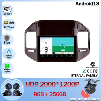 Android 13 за Mitsubishi Pajero 3 V70, V60 1999 - 2006 Тъчпад GPS навигация за автомобил видео Smart Player 5G WIFI BT 4G LET QLED