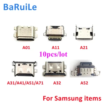 BaRuiLe 10 бр. USB Конектор за зареждане на Портове и конектори на Samsung A01 A10 A11 A12 A21 A20S A31 A51 A71 A32 A52 A72 A30 A50S Докинг станция