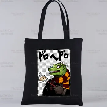 Dorohedoro Чанти за пазаруване Черни Холщовая чанта Kaiman Nikaido Япония Аниме Harajuku Mom Множество тъканта, Чанти през рамо