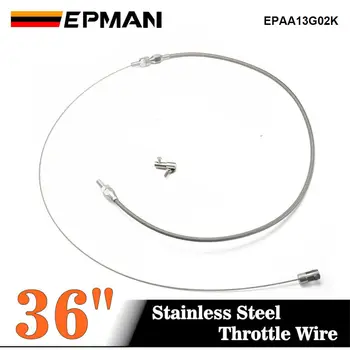 EPMAN 36-инчов гъвкав кабел педала на газта, сплетен кабел на педала на газта от неръждаема стомана, Съвместим тел EPAA13G02K
