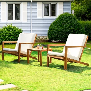 FSC сертифициран комплект мебели за двор от дърво и акация за камина, походный стол за тераси с голям наклон на облегалката не се изисква транспортиране на открито