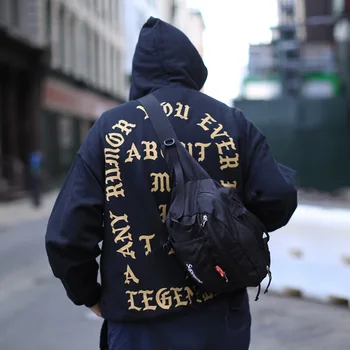 Hoody Kanye West със златен принтом, благородна hoody в стил хип-хоп, свободна, унисекс, модната марка oversize, пуловер, hoody с качулка
