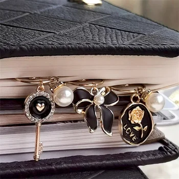 INS Кламери за хартия, под формата на черен златния ключ, сладко маркер, аксесоари за издаване на книги в стил Ins, бележник за scheduler