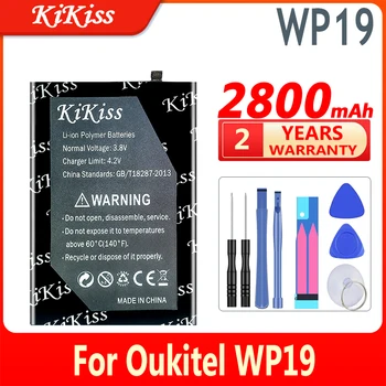KiKiss Мощна батерия WP 19 за батерии на мобилни телефони Oukitel WP19, 2800 mah