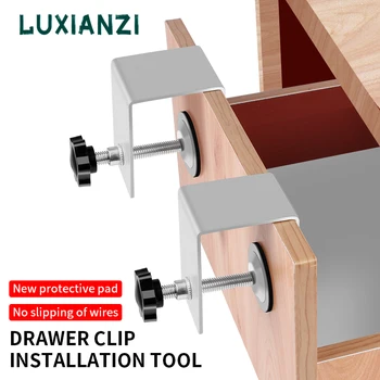 LUXIANZI 2 елемента. Предни монтажни скоби за чекмеджета от неръждаема стомана за мебели за дома, Държач за дървообработване, инструменти за определяне на лобзика