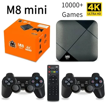 M8 Mini TV box Sistema duplo S905 Игрова конзола Android10 64 GB 10000 + Игри Безжичен Контролер, WiFi 4G/5G HD, 4K H. 265 iptv