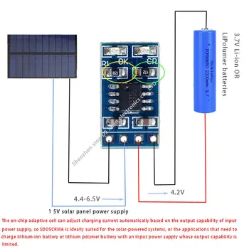 MPPT Контролер на Заряд на Слънчеви Батерии 1A 4.2 3.7 V V 18650 LiPo Li-ion Модул, Зарядно Устройство, Литиево-йонна Батерия SD05CRMA Зареждане на Батерии Соларни Панели