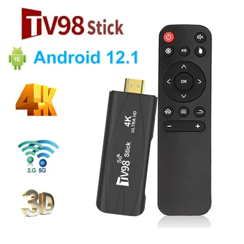 Mini TV Stick Android 12.1 медия плеър за домашно кино с 2 GB 16 GB Поддръжка на 4K H. 265 2.4 5.8 G G WiFi Smart TV Streaming Box 1 GB 8 GB