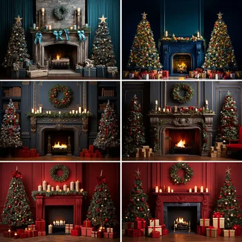 Mocsicka Коледа камина, фон за снимки, Горящата камина, Коледна зима, Декорация за вашето семейно парти, на Фона на фотографско студио