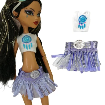 NK 1 Комплект куклен рокли fashion design sense: топ без ръкави + лилава пола За кукли Ever After High, аксесоари за детски играчки 