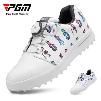 PGM, Детски обувки за голф, ремък с дръжка против хлъзгане, водоустойчив, с принтом, Детски спортни обувки, маратонки за момчета и момичета XZ241