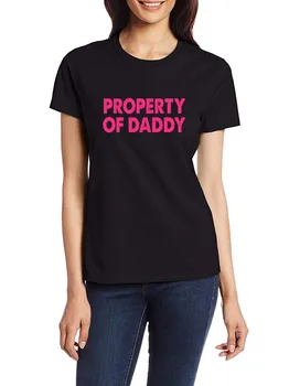 Property Of Татко Design Забавен Флирт Тениска Sugar Baby DDLG садо-мазо Naughty Submissive Тениски Персонализирани Ежедневни Блузи