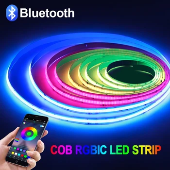 RGBIC COB LED Strip Light DC 24V 720LEDs/m Dreamcolor Stripes Дистанционно Управление/Bluetooth/Sasha Wifi Control Led Лента За Украса на телевизора
