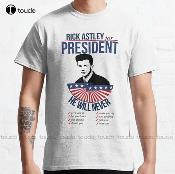 Rick Astley for President Класическа тениска henley shirt women Custom aldult Teen унисекс тениска с дигитален печат xs-5xl