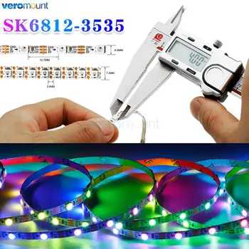 SK6812 5V Тясна Ширина 4 мм 7,2 мм печатна Платка 60 светодиода/m 144 светодиода/m Адресуемая Пиксел Led Лента SMD 3535 RGB Dream Color Гъвкава Светодиодна лента